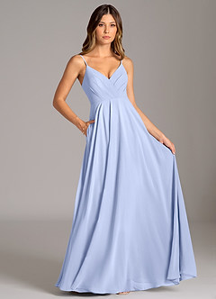 Azazie Amani Suknie dla druhen Linia A Pofałdowany Szyfon Do ziemi Sukienka image6