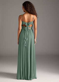Azazie Zeya Bridesmaid Dresses Eucalyptus A-Line Pleated Mesh Dress image5
