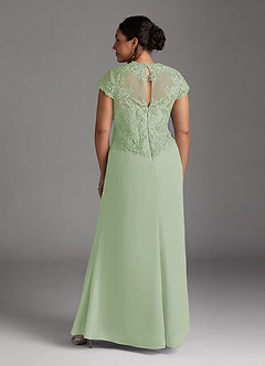 Azazie Junie Mère de la mariée Robes Robe Trapèze en Mousseline de soie Dentelle Vert Sauge image2