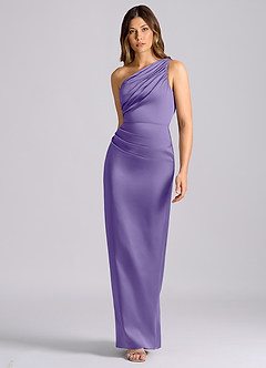 Azazie Akilah Bridesmaid Dresses Tahiti Mermaid One Shoulder Stretch Satin Dress image4