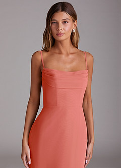 Azazie Saige Suknie dla druhen Linia A Zza ramienia Szyfon Do ziemi Sukienka image2