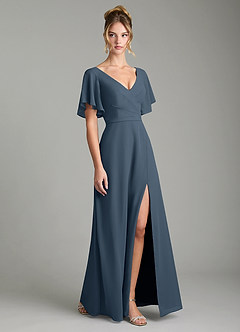 Azazie Ambrosia Bridesmaid Dresses Neptune A-Line Pleated Chiffon Dress image5