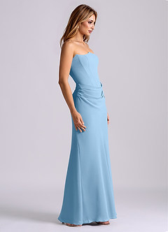 Azazie Debby Bridesmaid Dresses Steel Blue Mermaid Strapless Chiffon Dress image5