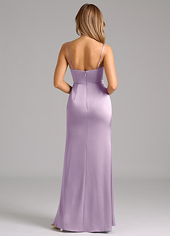 Azazie Aimee Bridesmaid Dresses Frosted Lilac A-Line Sweetheart Neckline Stretch Satin Dress image2