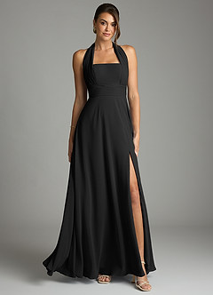 Azazie Tamira Suknie dla druhen Linia A Pofałdowany Szyfon Do ziemi Sukienka image1