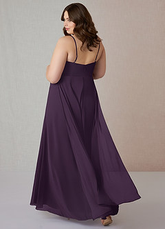 Azazie Emerald Bridesmaid Dresses Plum A-Line Ruffled Chiffon Dress image8