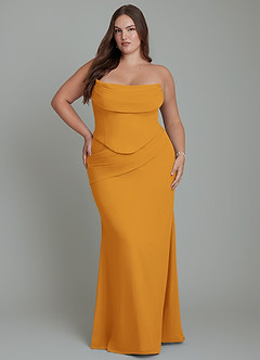 Azazie Sorrel Bridesmaid Dresses Butterscotch Mermaid Corset Chiffon Dress image16