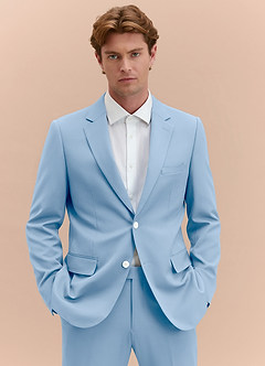 James Sky Blue Structured Stretch Suit Jacket