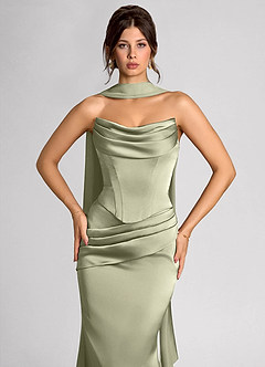 Calista Dusty Sage Luminous Satin Maxi Dress image6