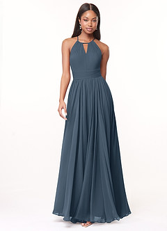 Azazie Cherish Bridesmaid Dresses Neptune A-Line Pleated Chiffon Dress image4