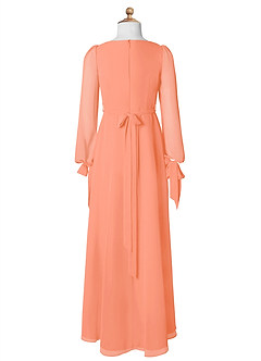 Azazie Leonia Junior A-Linie mit Taschen Chiffon Kleid Sonnenuntergang image8