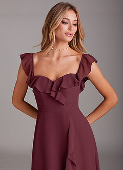 Azazie Lyra Bridesmaid Dresses Cabernet A-Line Chiffon Convertible Dress image10
