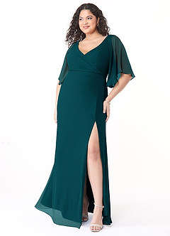 Azazie Cierra Abiti da Damigella Abito A-Line in Chiffon con Scollo a V Pino image9