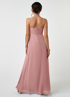 Azazie Collette Junior Dusty Rose A-Line Ruched Chiffon Dress image2