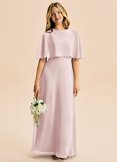 Azazie Maris Junior Robe Trapèze en Mousseline de soie Rose Pâle image5