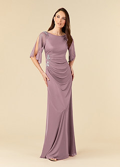 Azazie Magdalene Mother of the Bride Dresses Dusty Rose Sheath Sequins Mesh Dress image1