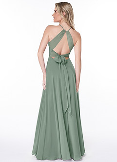 Azazie Evalleen Jurken voor bruidsmeisjes Jurk van Chiffon met A-Lijn Geplooid Zilveren Salie image3