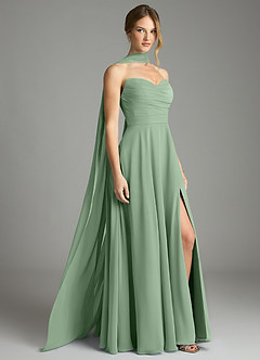 Azazie Ayla Abiti da Damigella Abito A-Line in Chiffon Scollo a Cuore Matcha image1