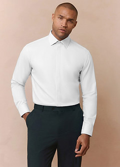 front Noah White Performance Stretch Dress Shirt