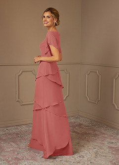 Azazie OHara Mother of the Bride Dresses Antique Rose A-Line V-Neck Chiffon Dress image5