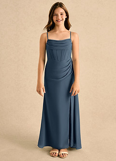 Azazie Moxie Girls Formal Flower Girl Klänningar Klänning A-Line i Chiffong Spets image3