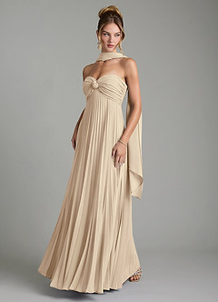 Azazie Tempest Bridesmaid Dresses Champagne Empire Corset Chiffon Convertible Dress image6