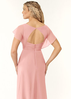Azazie Rylee Bridesmaid Dresses Rosette A-Line Pleated Chiffon Dress image2