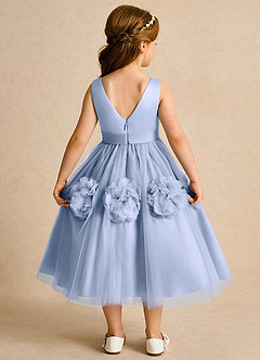 Azazie Vola Robe Demoiselle D'honneur Fillette Robe Princesse en Tulle Sans manches Eis image2