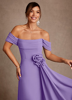 Azazie Amherst Abiti per la Madre della Sposa Abito A-Line in Chiffon a Spalla Scoperta Tahiti image6