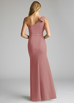 Azazie Rinna Bridesmaid Dresses Dusty Rose Mermaid One Shoulder Stretch Crepe Dress image4