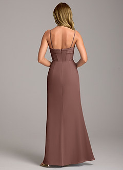 Azazie Chantel Bridesmaid Dresses Espresso Sheath Strapless Chiffon Convertible Dress image6