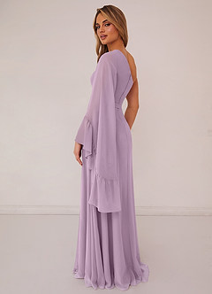 Barbie ♥ Azazie Bridesmaid Dresses Wisteria A-Line Long Sleeve Chiffon Dress image2
