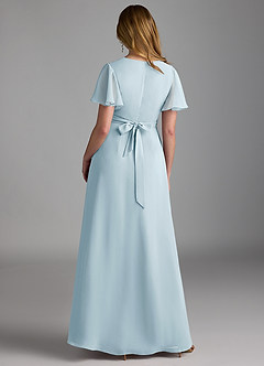 Azazie Zaniah Abiti da Damigella Abito A-Line in Chiffon Azzurro image2