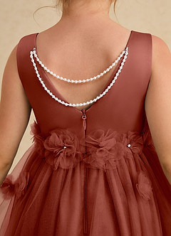 Azazie Lux Flower Girl Dresses Auburn A-Line Beaded Tulle Dress image6