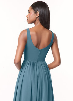 Azazie Keyla Bridesmaid Dresses Bermuda A-Line V-Neck Pleated Chiffon Dress image4