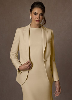 front Kennedy Champanhe Vestido estruturado com elastano