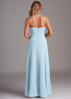 Azazie Breonna Brautjungfernkleider A-Linie Herzausschnitt Chiffon Kleid Himmelblau image2