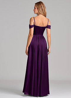 Azazie Raisa Robes de demoiselle d'honneur Robe Trapèze en Satin extensible Épaule décolletée Grain De Raisin image6