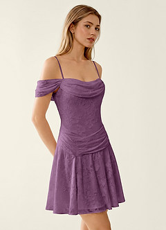 Delia Wisteria Lace Column Mini Dress image3