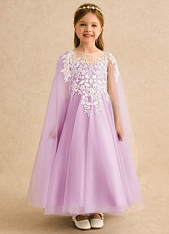 Azazie Dandelion Flower Girl Dresses Candy Pink Ball-Gown Lace Dress image3