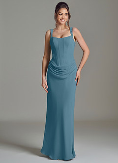 Azazie Niamh Bridesmaid Dresses Bermuda Mermaid Corset Chiffon Dress image5