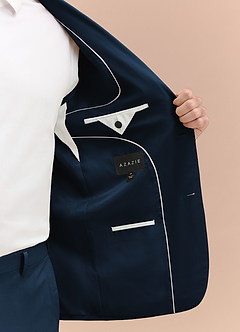 front William Navy Blue Comfort Blend  Suit Jacket