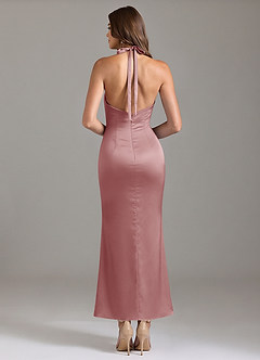 Azazie Valerie Bridesmaid Dresses Dusty Rose Mermaid Pleated Stretch Satin Dress image2