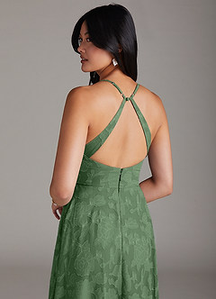 Azazie Davis Brautjungfernkleider A-Linie Plissee Blumen-Burnout Kleid Eukalyptus image6