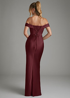 Azazie Hayden Bridesmaid Dresses Cabernet Mermaid Corset Stretch Satin Dress image2