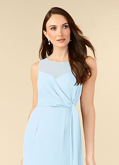 Azazie Marchioness Mother of the Bride Dresses Sky Blue A-Line Scoop Pleated Chiffon Dress image5
