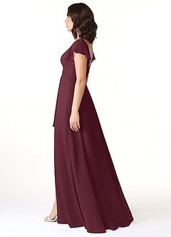 Azazie Omari Vestidos de madrinha de casamento Vestido Cabernet de Chiffon de Linha A image3