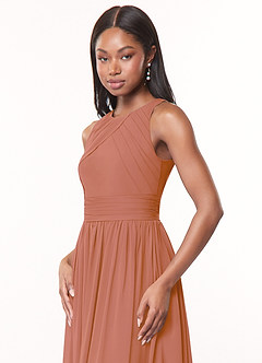 Azazie Harper Bridesmaid Dresses MAI TAI A-Line Pleated Chiffon Dress image5