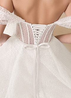 Azazie Eos Vestidos de novia Vestido de Diamante Blanco de Cuentas de Corte Sirena con Vestidos sin tirantes image4