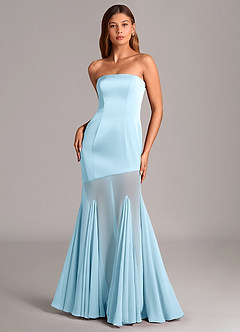 Azazie Uma Bridesmaid Dresses Sky Blue Mermaid Strapless Chiffon Convertible Dress image1